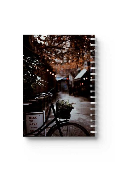 LOWHA Spiral Notebook with Front and Back Hard Covers Featuring Classic Street Design