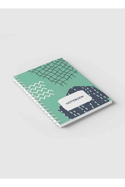 LOWHA Spiral Notebook with Front and Back Hard Covers Featuring Ocean Abstract Design