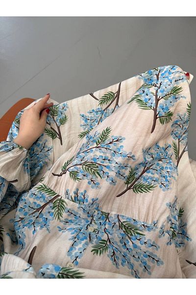 JESSE STORY Women's Hijab Dress Modal Fabric Floral Pattern Dress