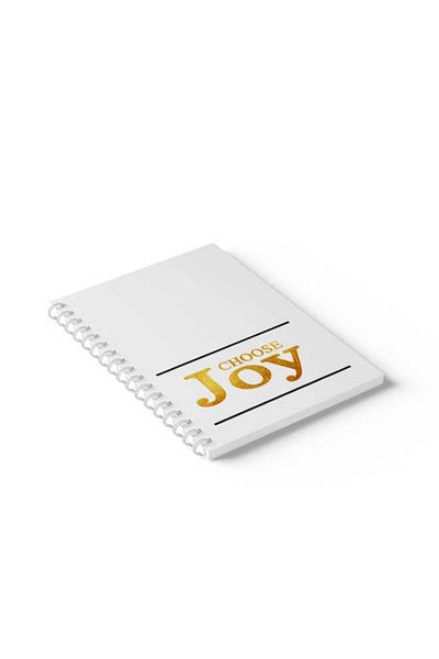 LOWHA دفتر ملاحظات حلزوني مع غلافين أمامي وخلفي صلبين بتصميم Choose Joy