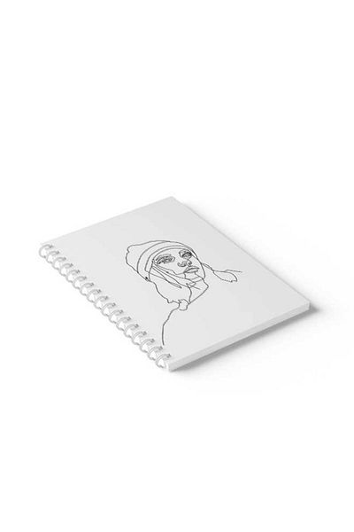 LOWHA Spiral Notebook with Front and Back Hard Covers Featuring Girl Design