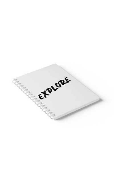 LOWHA Spiral Notebook with Front and Back Hard Covers Featuring Explore Design
