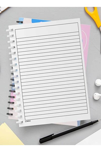 LOWHA Spiral Notebook with Front and Back Hard Covers Featuring Contemporary Abstract Design