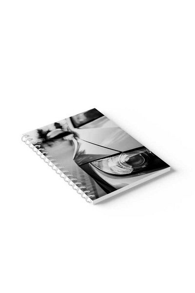 LOWHA Spiral Notebook with Front and Back Hard Covers Featuring Car Design