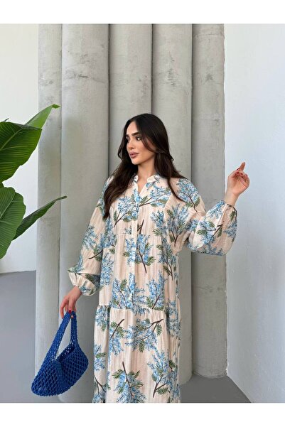 JESSE STORY Γυναικείο Φόρεμα Hijab Modal Φόρεμα με λουλουδάτο σχέδιο