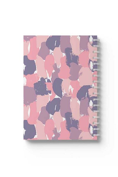 LOWHA Spiral Notebook with Front and Back Hard Covers Featuring Colourful Shapes Design
