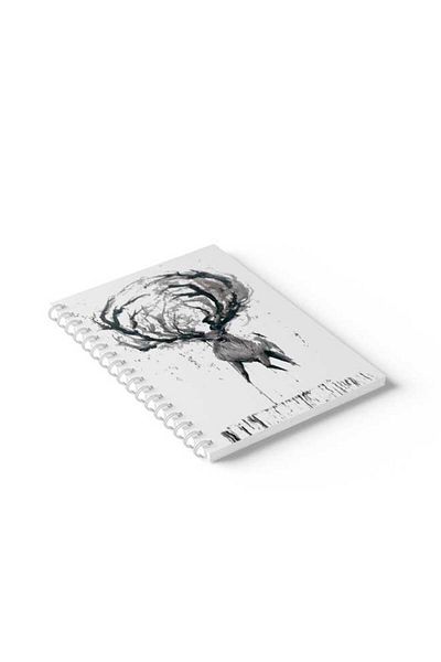 LOWHA Spiral Notebook with Front and Back Hard Covers Featuring ReinDder Design