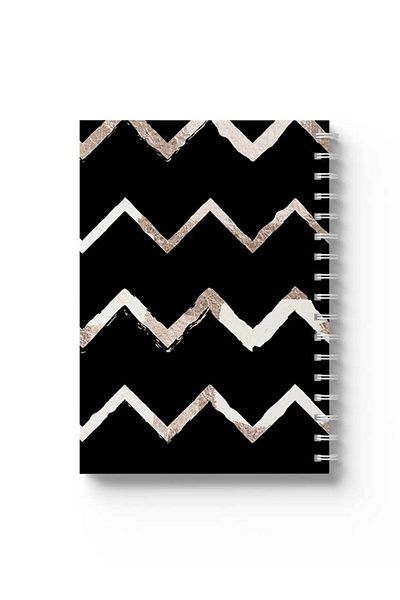 LOWHA Spiral Notebook with Front and Back Hard Covers Featuring Zig Zag Design