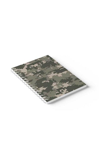 LOWHA Spiral Notebook with Front and Back Hard Covers Featuring Pixels Design