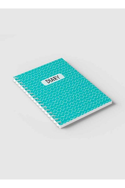 LOWHA Spiral Notebook with Front and Back Hard Covers Featuring Waves Design