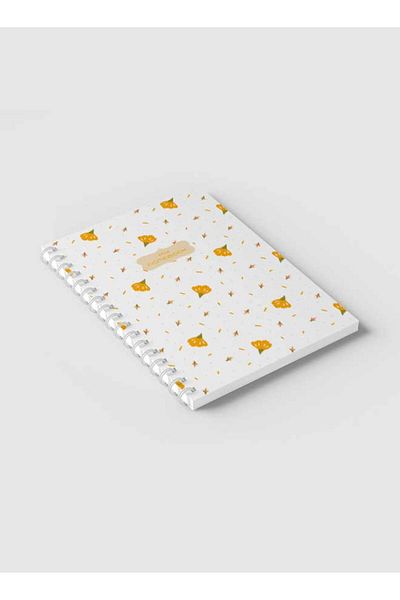 LOWHA Spiral Notebook with Front and Back Hard Covers Featuring Leaves Design