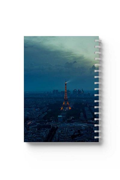 LOWHA Spiral Notebook with Front and Back Hard Covers Featuring Paris Design