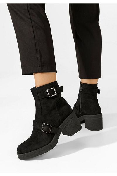 B T Shoes Ressie black heeled ankle boots