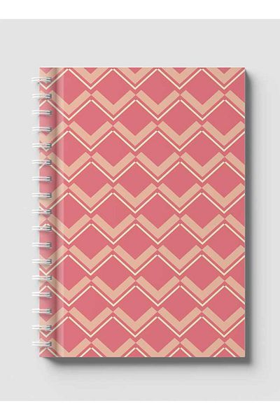LOWHA Spiral Notebook with Front and Back Hard Covers Featuring Abstract V Line Design