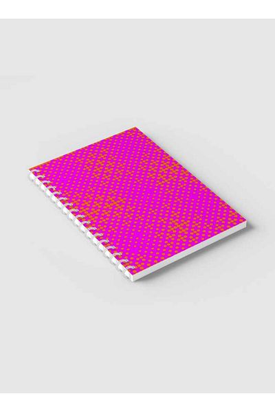 LOWHA Spiral Notebook with Front and Back Hard Covers Featuring Geometric Gradient Design