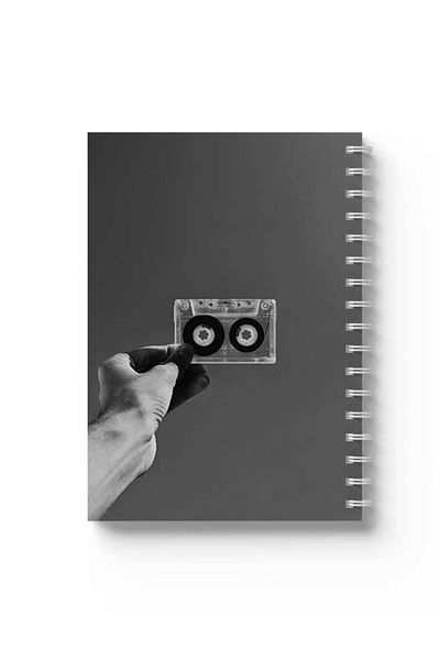 LOWHA Spiral Notebook with Front and Back Hard Covers Featuring Old Tape Design