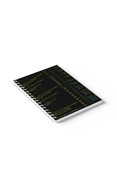 LOWHA دفتر ملاحظات حلزوني مع غلافين أمامي وخلفي صلبين بتصميم برمجي