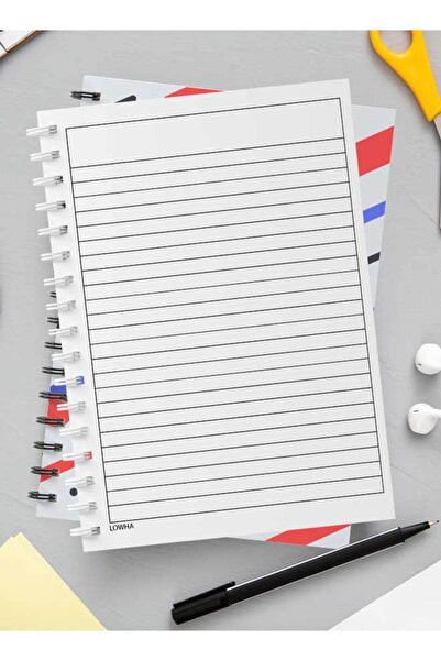 LOWHA Spiral Notebook with Front and Back Hard Covers Featuring Colored Shapes Design