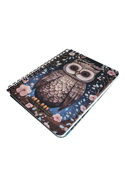 Polin Woodland Notepad, A6 Size, 96 Sheets Unlined, Spiral, Hard Cover, Cute Animal Pattern