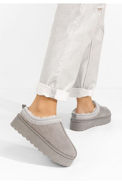 B T Shoes Women's platform clogs Cassei gray