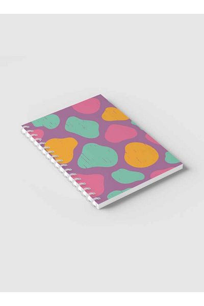 LOWHA Spiral Notebook with Front and Back Hard Covers Featuring Pastel EBook Design
