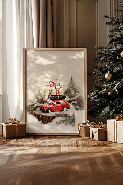 Artavessa One Piece Real Raw Wooden Framed New Year Themed Painting - Model 53