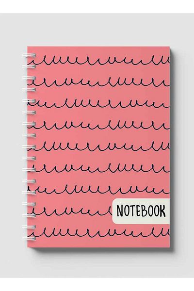 LOWHA Spiral Notebook with Front and Back Hard Covers Featuring Cursive Imitation Design
