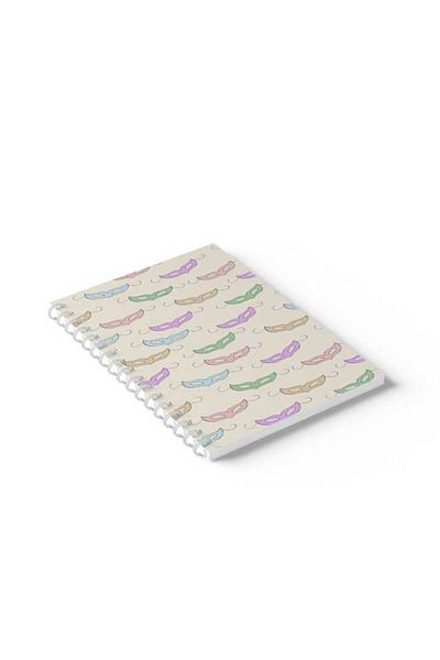 LOWHA Spiral Notebook with Front and Back Hard Covers Featuring Masks Design