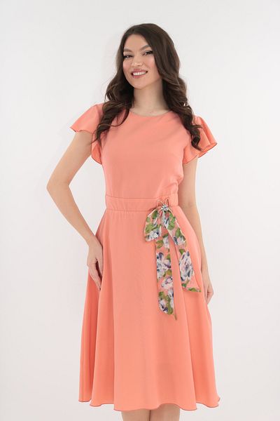 Vanessa Line RO Pink wrap dress with multicolor drawstring at the waist