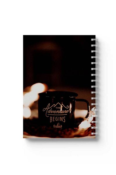 LOWHA Spiral Notebook with Front and Back Hard Covers Featuring the Adventure Mug Design