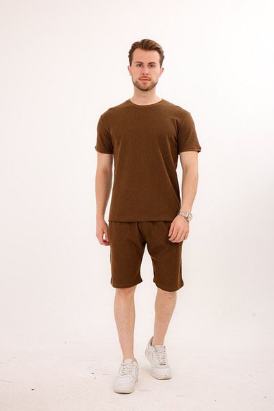 Rodrigo Waffle Fabric Shorts T-Shirt Cotton Set 25232