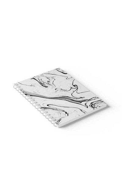 LOWHA Spiral Notebook with Front and Back Hard Covers Featuring Marble Design