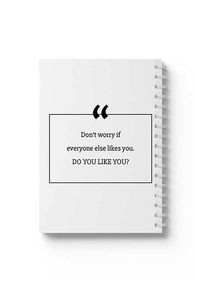 LOWHA Spiral Notebook with Front and Back Hard Covers Featuring English Quote Design