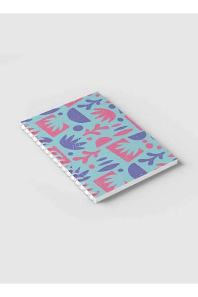 LOWHA Spiral Notebook with Front and Back Hard Covers Featuring Pastel EBook Design