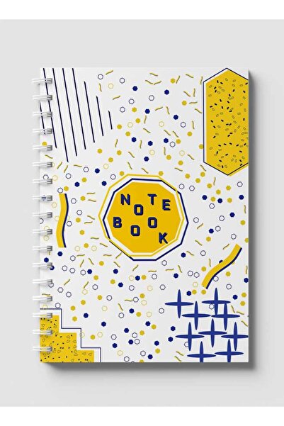 LOWHA دفتر ملاحظات حلزوني مع غلافين أمامي وخلفي صلبين بتصميم هندسي عتيق