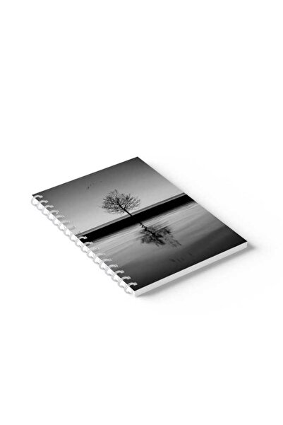 LOWHA Spiral Notebook with Front and Back Hard Covers Featuring Dark Tree Design