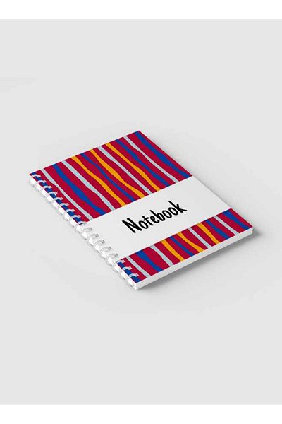 LOWHA Spiral Notebook with Front and Back Hard Covers Featuring Colorful Striped Design