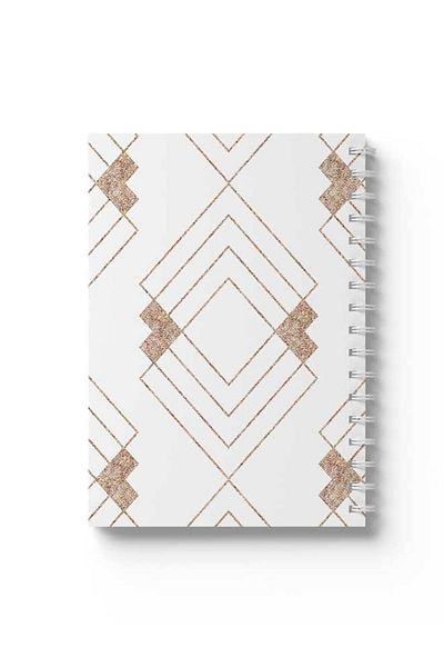 LOWHA Spiral Notebook with Front and Back Hard Covers Featuring Diamond Shapes Design