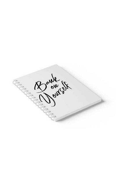 LOWHA Spiral Notebook with Front and Back Hard Covers Featuring English Phrase Design