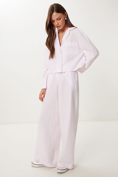 Lovelyİstanbul Striped Woven Shirt Pants Set