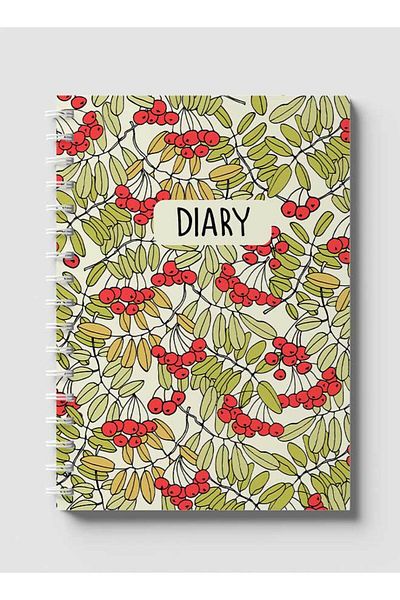 LOWHA Spiral Notebook with Front and Back Hard Covers Featuring Ashberry Colored Design