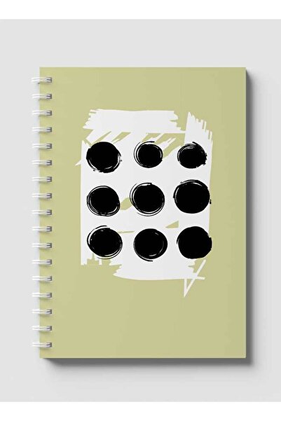 LOWHA دفتر ملاحظات حلزوني مع غلافين أمامي وخلفي صلبين بتصميم دوائر تجريدية