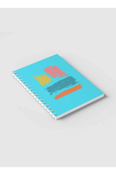 LOWHA Spiral Notebook with Front and Back Hard Covers Featuring Paint Brush Style Design