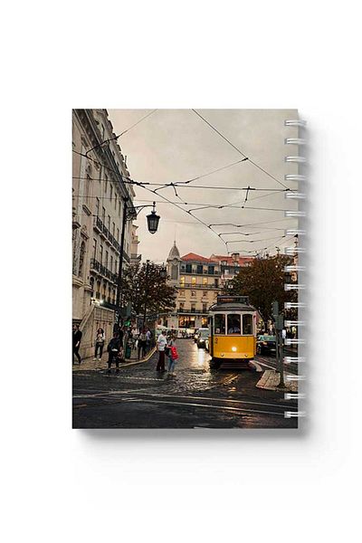 LOWHA Spiral Notebook with Front and Back Hard Covers Featuring Part of the City Design
