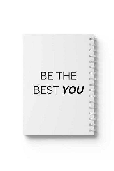 LOWHA Spiral Notebook with Front and Back Hard Covers Featuring Be the Best You Design