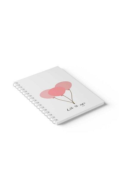 LOWHA Spiral Notebook with Front and Back Hard Covers Featuring Lit It Go with Balloons Design