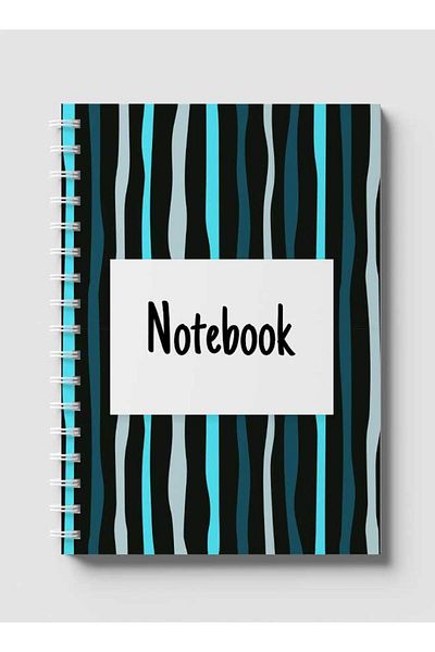 LOWHA Spiral Notebook with Front and Back Hard Covers Featuring Colorful Striped Design
