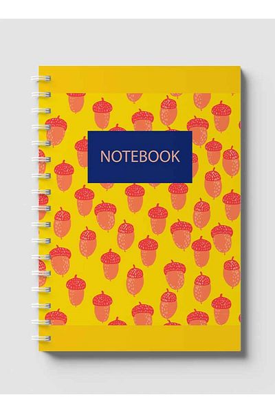 LOWHA Spiral Notebook with Front and Back Hard Covers Featuring Acorn Design