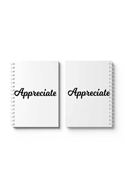 LOWHA دفتر ملاحظات حلزوني مع غلافين أمامي وخلفي صلبين بتصميم Appreciate