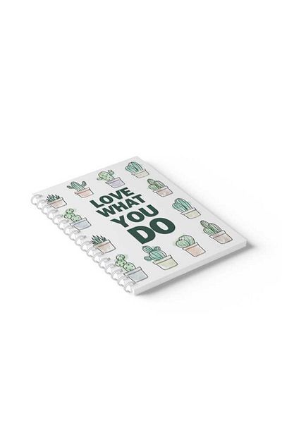 LOWHA Spiral Notebook with Front and Back Hard Covers Featuring Love What You Do Design